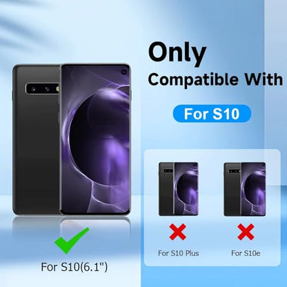[2 Pack] Galaxy S10 Privacy Screen Protector, 3D Curved Tempered Glass Anti-Spy 9H Hardness Film for Samsung Galaxy S10 6.1”, [Don’t Support Fingerprint Unlock] Scratch Resistant Bubble Free