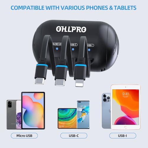 OHLPRO Multi Car Retractable Backseat 3 in 1 Car Charging Station, 2 Pack - size: 2 Pack | 3-IN-1 Charging Station