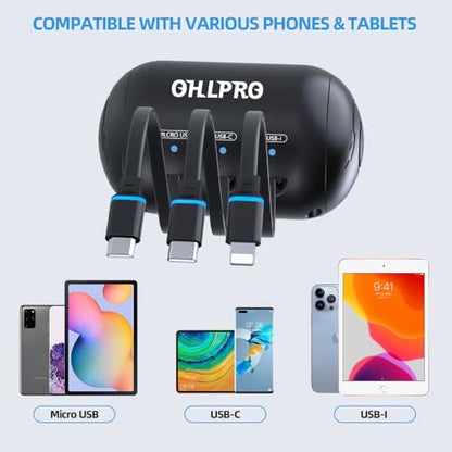 OHLPRO Multi Car Retractable Backseat 3 in 1 Car Charging Station, 2 Pack - size: 2 Pack | 3-IN-1 Charging Station