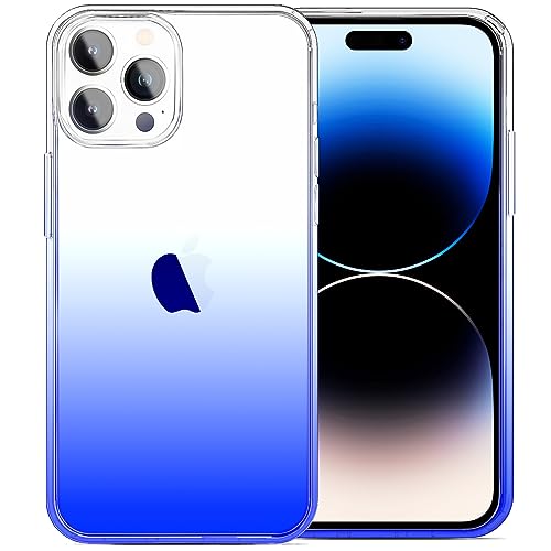 JJGoo Compatible with iPhone 14 Pro Case, Clear Soft Shockproof Protective Slim Thin Bumper Cover Transparent Phone Case, Gradient Blue - color: Gradient Blue