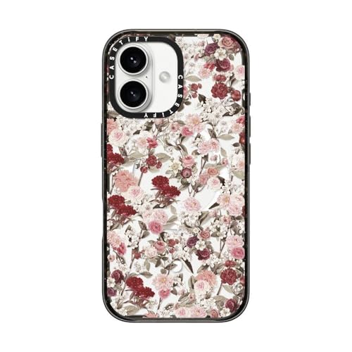 CASETiFY for iPhone 16 Case - Impact Compatible with MagSafe | 8.2 ft. 4x Military Grade Drop Protection | VINTAGE FLOWER MONDAY | Black - color: 24. VINTAGE FLOWER MONDAY, size: Iphone 16 (6.1")