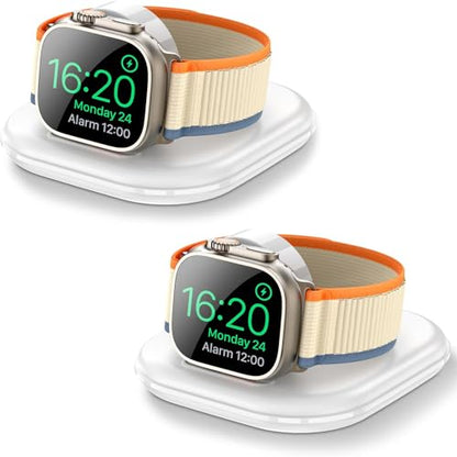 2Pack for Apple Watch Charger Stand, Magnetic Fast Charging Dock for Travel - color: 2P-White