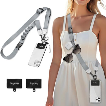 Icycay Phone Lanyard Crossbody Strap Neck Adjustable Teacher Women Gray - color: 1 Silver Gray