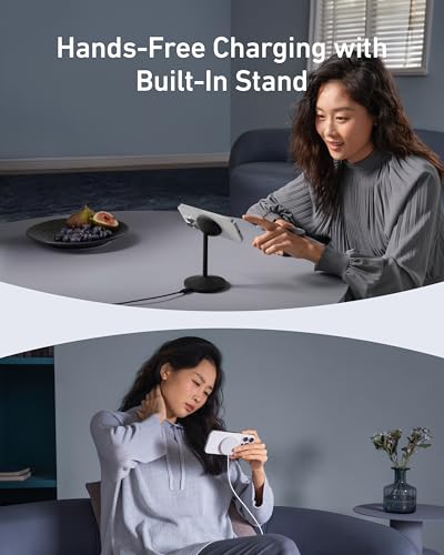 Anker MagSafe Charger, MagGo Qi2 15W 360-Degree Wireless Charger Stand - color: Black