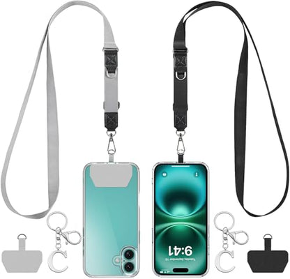 2 Pack Phone Lanyard Adjustable Crossbody Strap Letter C Charm - style: pendant-C