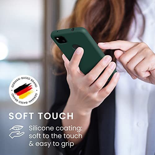 kwmobile Case Compatible with Google Pixel 4a Case - Slim Protective TPU Silicone Phone Cover - Moss Green - color: moss green