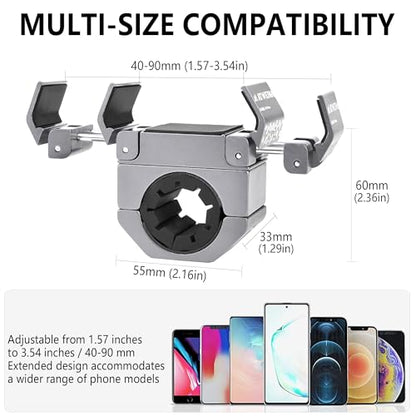 Bike Handlebar Mounts for 4.5-7.2 Phones (Silver) - color: Silver