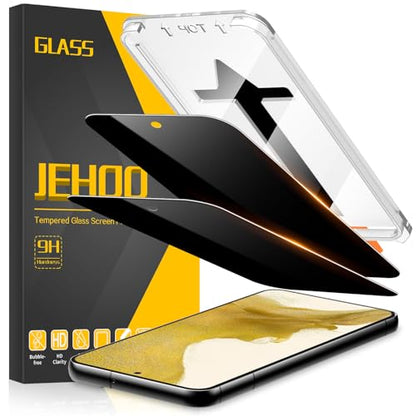 [2 Pack] Privacy Screen Protector for Samsung Galaxy S22, Ultrasonic Fingerprint Support, Auto-Alignment Frame, Easiest to Installation, Scratch-Resistant, Bubble-Free - size: Galaxy S22