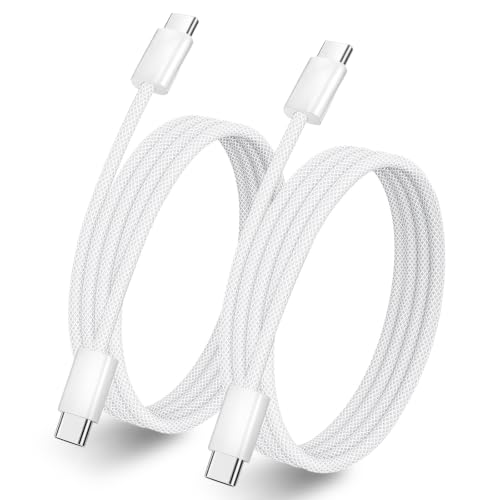 USB C to USB C Cable 3FT 60W, 2-Pack USB C Cable iPhone Charger - color: White, size: 3FT+3FT