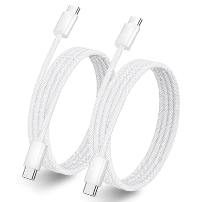 USB C to USB C Cable 3FT 60W, 2-Pack USB C Cable iPhone Charger - color: White, size: 3FT+3FT