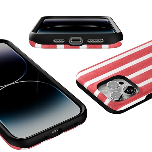 Casely iPhone 14 Pro Max Case | East Coast Summer | Red Stripes | Bold Protective Design | Compatible with MagSafe - color: East Coast Summer | Red Stripes