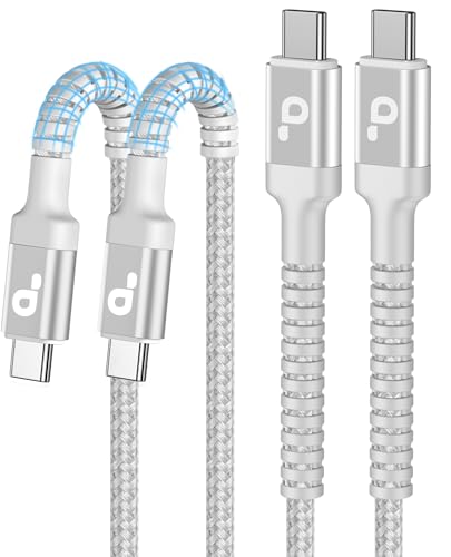 USB C to C Cable 3A Fast Charging [2 Pack, 6FT] USB Type C Cable Upgraded - color: Silver, size: 6FT, style: USB C to USB C