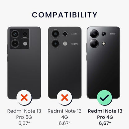 kwmobile Case Compatible with Xiaomi Redmi Note 13 Pro 4G Case - Protective Slim TPU Cover with Soft Matte Finish - Teal Matte - color: teal matte
