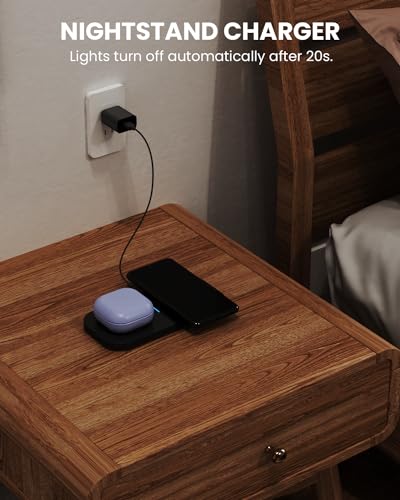 2-in-1 Wireless Charging Station for Samsung: TAMOXI Induction Charger Stand Fast Compatible with Galaxy S23/S22/S21/S20 Galaxy Watch/Buds - Carbon Black - style: for Samsung Watch