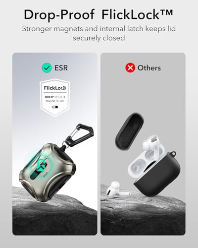 ESR for AirPods Pro 2 Case, Compatible with MagSafe, Cyber Series, Tianium - color: Titanium, size: AirPods Pro 2&1 Case