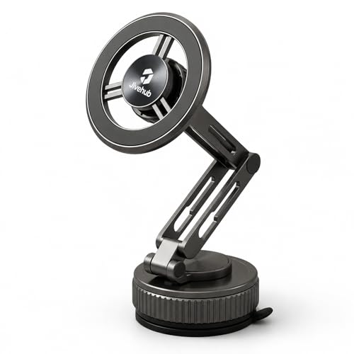 Silver Long Phone Holder for Car, N55 Magnetic - color: sliver