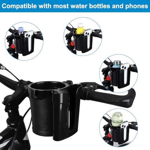Accmor 3-in-1 Bike Cup Holder with Cell Phone Keys Holder, Bike Water Bottle Holders, Universal Bar Drink Cup Can Holder for Bicycles, Motorcycles, Scooters - color: Black-New Style