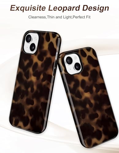 Jusy Magnetic Brown Tortoise Shell Phone Case for iPhone 16 Pro Max,Amber | Compatible with MagSafe,Cute Aesthetic Cheetah Leopard Design,TPU and PC Protective Shockproof Cover - color: Amber