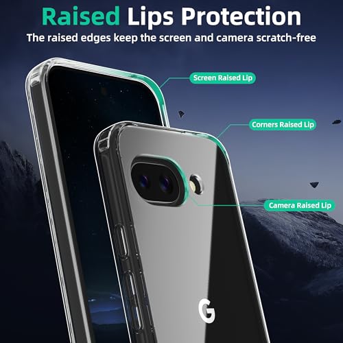 ONES for Google Pixel 9a Slim Case Clear, PC + TPU Hybrid, Military-Grade Drop Guard, Anti-Yellowing, Anti-Slip, Shockproof Silicone Hard Cover, Scratch Resistant, Transparent Case - color: HD Highly Clear, size: Pixel 9a
