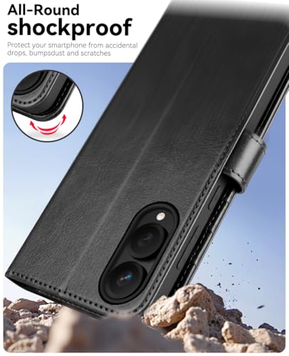 OCASE Compatible with Galaxy S25 Edge Wallet Case, PU Leather Flip Folio Case with Card Holders RFID Blocking Kickstand [Shockproof TPU Inner Shell] Protective Phone Cover 2025, Black - color: Black, size: Samsung Galaxy S25 Edge