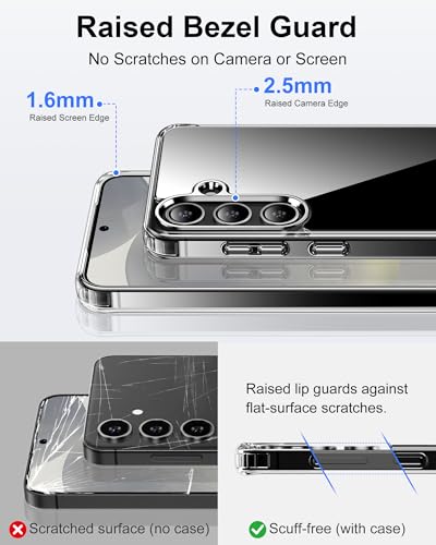 HOOMIL Case for Samsung Galaxy S24, Anti-Yellowing, Clear | Shockproof & Drop Protection, Scratch Resistant, Wireless Charging Compatible, Transparent Hard Back Phone Cover - color: Clear, size: Samsung Galaxy S24