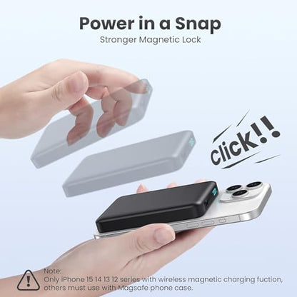 Magnetic Portable Charger 10800mah for Magsafe Battery Pack, Wireless Power Bank with 20W PD Fast Charging & LCD Display, Travel Essential Phone Battery Charger For iPhone 17/16/15/14/13/12 Series - color: Black