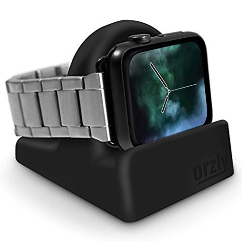 Orzly Elegant Apple Watch Charger Stand Apple Watch for All Series Ultra 49mm 2025 Series 10 46/42mm 9/8/7 45/ 41mm SE2/SE/6/5/4 44/40mm 3/2/1 42/38mm Durable TPU - Gift Boxed - Black