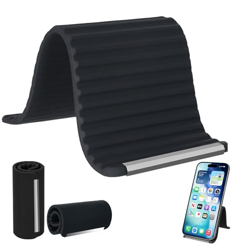 Flexible Silicone Phone Holder,Airplane Phone Holder(Black) - color: Black