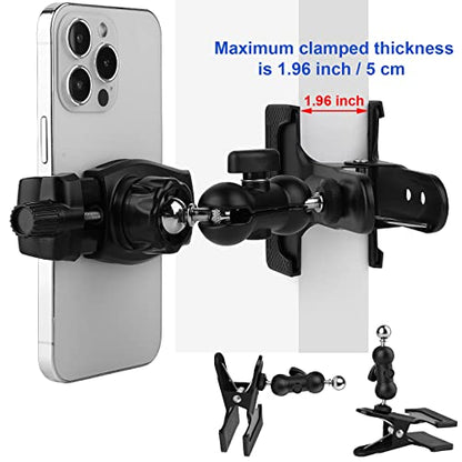 Mippko Clamp Phone Stand Holder for Guitar Head/Desk/Table/Glass/Baffle/Easel,Guitar Head Phone Mount,360°Adjustable Aluminium Alloy Arm Compatible with iPhone/Nexus/HTC/LG/Huawei/Smart Phones - style: Phone Holder