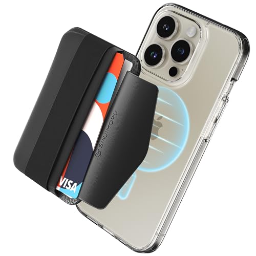 Sinjimoru Magnetic Wallet with Soft Wool Band Grip for MagSafe, Black - color: Black