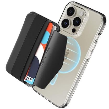 Sinjimoru Magnetic Wallet with Soft Wool Band Grip for MagSafe, Black - color: Black
