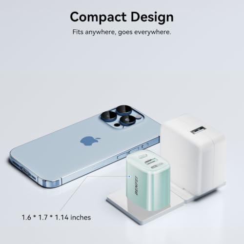 BENFEI 33W GaN USB C Fast Charger, 2-Port Two-Tone Compact Wall Charger Block, Portable Travel Charger for iPhone 17/16/15, Galaxy S25/S24/S23, Pixel 10/9/8, iPad, AirPods, MacBook, Steam Deck - color: Pink