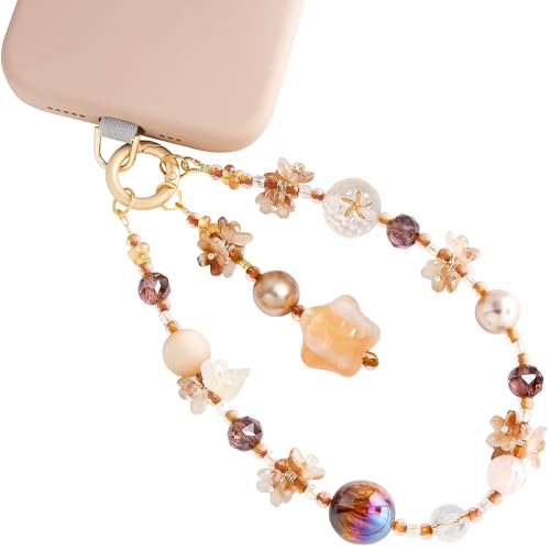 POSADINA Phone Charm for Women, Anti-Theft Phone Wrist Strap, Hands-Free & Detachable Cellphone Lanyard Chain with Tether Tab - color: Espresso Chic