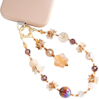 POSADINA Phone Charm for Women, Anti-Theft Phone Wrist Strap, Hands-Free & Detachable Cellphone Lanyard Chain with Tether Tab - color: Espresso Chic
