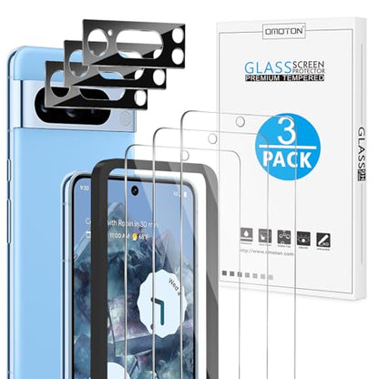 OMOTON 3+2 Pack for Pixel 8 Pro Screen Protector (6.7 Inch, 2023 Released) - size: Pixel 8 Pro - 6.7 Inch