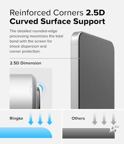 Ringke for Samsung Galaxy A56 5G Screen Protector [Easy Slide, 2 Pack] | Easy Installation with Alignment Tool, Case Friendly Premium 9H Hardness Tempered Glass - size: Galaxy A56