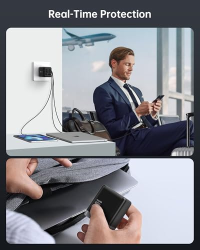 NOVOO 100W USB C Charger Block (GaN III), 3-Port Fast Charging Wall Charger