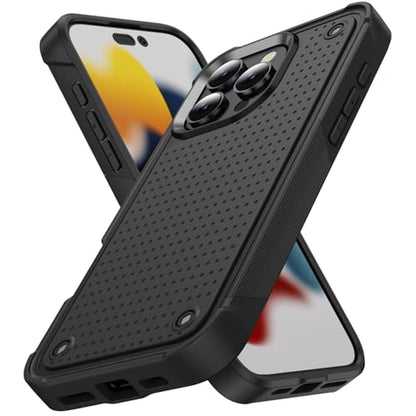 Designed for iPhone 16 Pro Max Case 2 in 1 Gift Militay Grade Drop Protective Rugged Heavy Duty Cover Shockproof Case for iPhone 16 Pro Max Phone Case for Women Men Boy Girl (Black) - color: Black