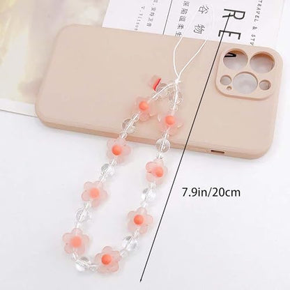 Beaded Phone Charm Lanyard Strap Girly Style Fixed Beads Pearl Lanyards - color: PH-mshd-6