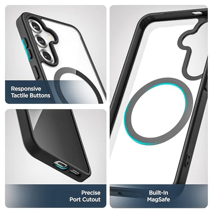 Encased SlimShield for Samsung Galaxy S25 Case with Belt Clip (Compatible with MagSafe Qi2) Slim Magnetic Holster Case (Clear) - color: Clear, size: S25