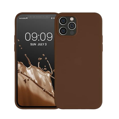kwmobile Case Compatible with Apple iPhone 12 / iPhone 12 Pro Case - Soft Slim Protective TPU Silicone Cover - Chocolate - color: Chocolate