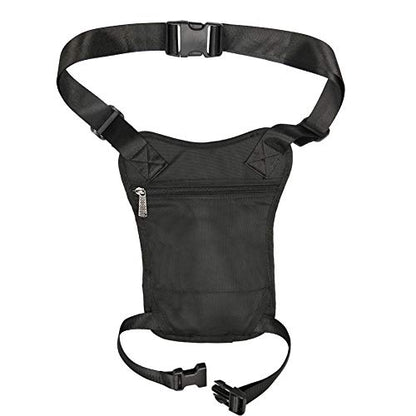 Thigh Pack, Larswon Leg Bag Thigh Pouch Bag Tactical Waist Bag Motorcycle Bag Waterproof - color: A- Black