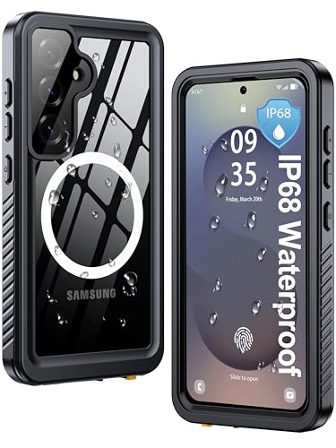 ANTSHARE IP68 Waterproof Case for Samsung Galaxy S25, Black/Clear - color: Black/Clear, size: S25