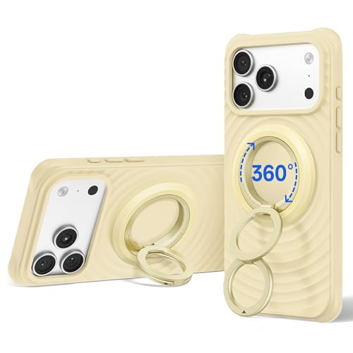 SYNCWIRE Magnetic Phone Ring Holder, for MagSafe Phone Grip Stand Kickstand - color: Milk Banana