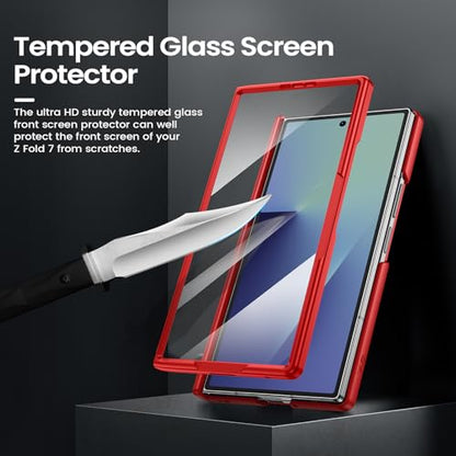 VEGO for Galaxy Z Fold 7 Case with Belt Clip Holster - color: A-Red, size: Galaxy Z Fold 7