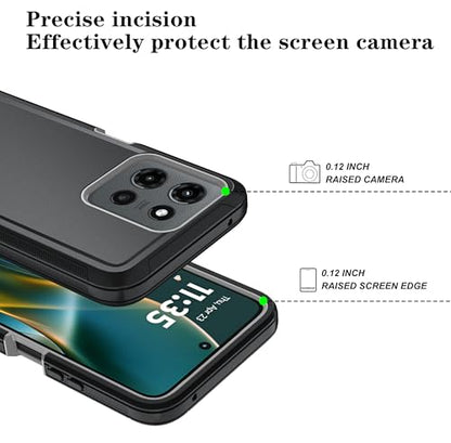 Qinmay Phone Case for Motorola Moto G 2026/Moto G Play 5G 2026 Case with HD Screen Protector, Heavy Duty Shockproof & Dropproof 3-Layer Cover Phone Case,BlackGrey - color: BlackGrey