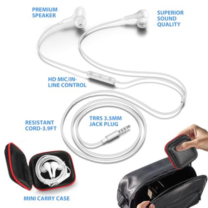 ASKUBSKU Wired Earbuds 3.5mm Headphones for Chromebook PC School, White - color: White