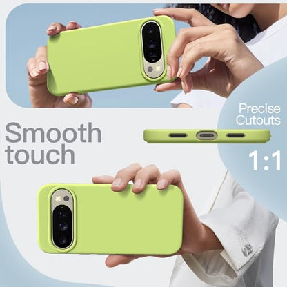 JETech Silicone Case for Google Pixel 10/10 Pro, Lemongrass | Silky Soft Touch, Shockproof Protection, Scratch Resistant, Microfiber Lining - color: Lemongrass, size: Pixel 10/10 Pro