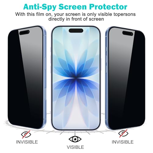 PEHAEL for iPhone 17 Privacy Screen Protector+Camera Lens Protector