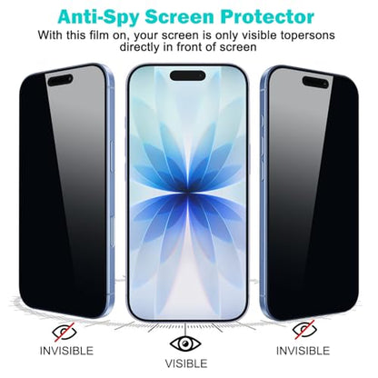 PEHAEL for iPhone 17 Privacy Screen Protector+Camera Lens Protector